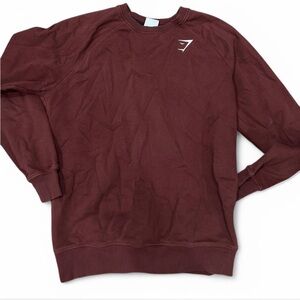 Gymshark Brown Crewneck Sweater with Ribbed Details